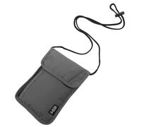 Abaodam Pochette de Voyage Multifonction Grise avec Tour de Cou, Étui Porte-Passeport et Porte-Cartes Étanche, Organisateur de Documents et Smartphone, Protection RFID pour Déplacements