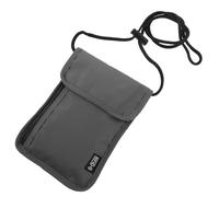 Abaodam Pochette Passeport Multifonctionnel Porteuse de Passeport RFID en Nylon Gris pour Voyageuse Organiseur Documents de Voyage Unisexe Usage Familial Sécurisé Tour de Cou