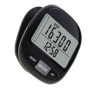 Abaodam Podomètre à Clip 3D avec Grand Écran LCD, Compteur de Pas Marche, Noir, Abs, Mémoire 7 Jours, Calories, Distance, Temps, Réinitialisation, Lanière et Clip, Adultes et Seniors