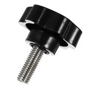 Abaodam Poignée à Bouton de Serrage Noire 38mm en Abs et Acier au Carbone Filetage Mâle M10 X 30mm pour Pièces de Balançoire de Patio et Serrage Rotation Facile