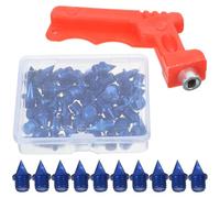 Abaodam Pointes de Course en Acier au Carbone Bleues, Kit 12 Pièces avec Clé D’Extraction et Boîte de Rangement, Adaptées pour Piste D’athlétisme, Saut en Longueur et Sports de Plein Air