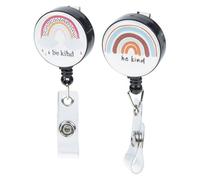 Abaodam Porte-badge Arc-en-ciel Clip Crocodile Abs, Enrouleurs Rétractables Compacts pour Personnel de Bureau, Lot de 2 Pièces, pour Usage Professionnel en Office