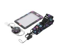 Abaodam Porte-badge D'identification en Polyester et Plastique avec Lanière Rétractable Porte-cartes Portable et Résistant pour Cartes D'identité et Clés D'hôtel