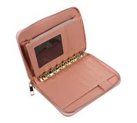 Abaodam Porte-Cartes et Portefeuille Budget Pochette Zippée en PU Rose, Séparateurs Inclus, pour Femme Gestion Argenté Liquide