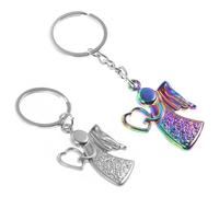 Abaodam Porte-clés Ange en Alliage de Zinc, Lot de 2 Pièces, Décoration Délicate pour Paquet et Valises, Présent Commémoratif pour Fête de Baptême