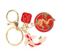 Abaodam Porte-clés Année Du Dragon Style Japonais Pendentif Poisson Koi pour Sac Décoration Nouvel An Chinois Élégant et Résistant Symbole Énergie Positive