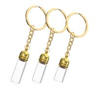Abaodam Porte-clés Design Unique 3 Pièces Distributeur D'huile Essentielle Bouteilles en Verre Or ou pour Paquet à Dos Présents