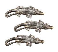 Abaodam Porte-clés Pendentif Crocodile en Laiton 3pcs Décoration DIY Design Rétro