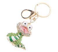 Abaodam Porte-Clés Serpent Décoratif à Cristaux Scintillants Breloque Porte-Clés Verte de Serpent Accessoire à Suspendre pour Paquet à Dos et Paquet Ornement Nouvel An Chinois Mignon