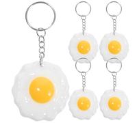 Abaodam Porte-Clés Œuf Dur en Résine Colorée, Lot de 5 Pendentifs Suspendus pour Décorer Paquet à Main, Paquet à Dos et Téléphones, Accessoires Clés pour Femmes