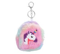 Abaodam Porte-Monnaie en Peluche Licorne Petit, Bourse Zippée en Tissu Doux Violet, Accessoire pour Femme, Usage Quotidien Ou Voyage, Mini Paquet à Main Compact avec Porte-clés