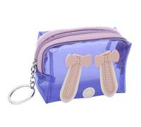 Abaodam Porte-Monnaie Porte-clés Transparent en PVC, Petite Bourse Compacte pour Pièces de Monnaie, Porte-Carte Pratique pour Adolescentes et Étudiantes, Paquet de Couleur Aléatoire