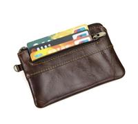 Abaodam Porte-Monnaie pour Homme en Cuir Chocolat Rétro, Portefeuille Zippé Multifonction Portable, Style Élégant et Compact, Présent pour Papa et Étudiants