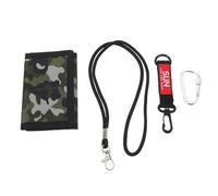 Abaodam Portefeuille Camouflage Fin à Trois Volets pour Homme avec Chaînette Anti-Chute Tissu Résistant à l'abrasion Porte-Monnaie Compact Voyages Sport Organisateur Portable pour