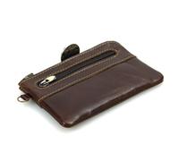 Abaodam Portefeuille Rétro en Cuir Chocolat Portefeuille Fin Multifonction Fermeture Éclair pour Homme Design Élégant et Portable pour Usage Professionnel