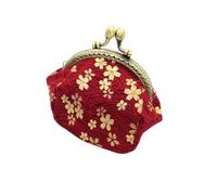 Abaodam Portefeuille Vintage à Motifs Rouge en Polyester Capacité Modérée, Pochette Porte-Monnaie Créative pour Rangement de Petits Objets Quotidien