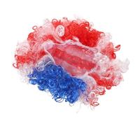 Abaodam Postiche Duveteuse aux Couleurs du Drapeau Usa Rouge, Blanc et Bleu, Accessoire de Costume Supporter Football, Postiche Équipe Nationale Unisexe Taille Unique pour Carnaval