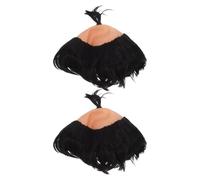 Abaodam Postiche pour Hommes Samouraï Chauve, Accessoire de Costume Cosplay, Postiche Drôle en Fibre Synthétique, Lot de 2 Pièces, Style Japonerie pour Soirées à Thème