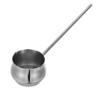 Abaodam Pot à Beurre en Acier Inoxydable 250ml Compact et Portable avec Poignée Longue et Bec Verseur, pour Aventures en Plein Air et Cuisines Domestiques