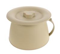 Abaodam Pot de Chambre en Plastique Jaune Clair avec Couvercle Seau à Urine Ergonomique et Renforcé Flacon de Recueil d'Urine Multifonctionnel pour Personnes Âgées et Garçon et Filles