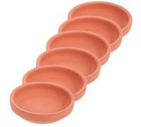 Abaodam Pots de Fleurs en Terre Cuite 6 Pièces Soucoupe Ronde Orange | Plateau D’égouttage, Argile Rouge, pour Petits Bacs, Drainage, Usage Intérieur, Étagères et Balcon