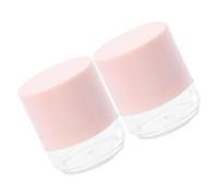 Abaodam Poudrier de Voyage Rose 2 Pièces Poudre, Boîte Vide Rechargeable en Ps, Application Uniforme et Facile à Transporter Poudreuse Intégrée