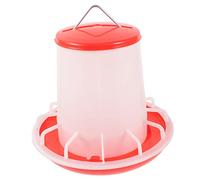 Abaodam Poultry Feeding Container Portable Thick Plastic Feeder with Lid for Chickens Ducks Geese Easy to Clean and