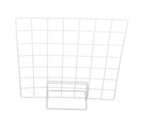 Abaodam Présentoir de Comptoir Métallique 35x35 Cm Blanc, Support D'écran Bureau Polyvalent, Étagère de Présentation Base Blanche Petite Taille, pour Exposition Photos et Accessoires