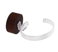 Abaodam Présentoir Montre C Acrylique Noir avec Base Bois de Noyer Support pour Montres et Bijoux Étagère Élégante pour Comptoir et Vitrine