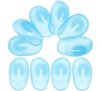 Abaodam Protège-oreilles et Confortable pour Teinture Capillaire en Silicone Bleu 5 Paires Réutilisables la Chaleur, pour Usage à Domicile