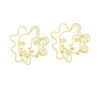 Abaodam Puces d'Oreilles en Alliage Doré Boucles d'Oreilles Fantaisie Creuses de Visage Légères et Polyvalentes Accessoires Décoratifs pour Usage Quotidien et Présent Femme