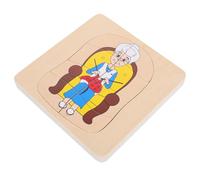 Abaodam Puzzle Bois Montessori Multi-Couches avec Figures Humaines Cartoon Jeu Éducatif pour Garçon Fille Puzzle Cerveau pour Développement Cognitif et Apprentissage du Cycle de Vie