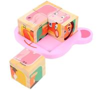 Abaodam Puzzle en Bois 1 Pièce pour Garçon et Filles 1-3 Ans Cube Éducatif Six Faces Animaux Forêt D’Éveil Moteur et Cognitif Blocs de Construction Amusants et Sécurisés