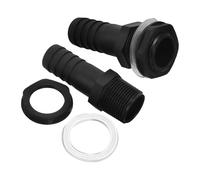 Abaodam Raccord de Cloison en Plastique Noir 2pcs pour Cuve Eau Camping Filetage Externe 25mm Adapté pour Tuyaux D'arrosage et Contrôle du Débit