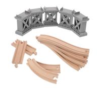 Abaodam Rails De Train Bois De Ponts Créatifs avec Voies Courbes Ascendantes pour Garçon Fille Accessoire De Jeu Interactif Familial