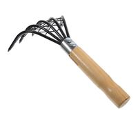 Abaodam Râteau à Palourdes De Plage avec Filet Outil pour Racler Et Ramasser Fruits De Mer Manche Bois Compact Et Résistant