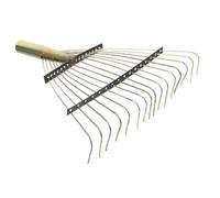 Abaodam Râteau de Nivellement pour Pelouse Dents Métal Tête de Râteau Détachable pour Jardin Entretien Facile Pelouses Outil Polyvalent pour Espaces Extérieurs