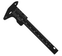 Abaodam Règle à Double Échelle pour Sourcils 80 Mm, Pied à Coulisse Plastique Noir Léger et Portable, Outil de Mesure Précis pour Maquillage Permanent et Microblading, Accessoire