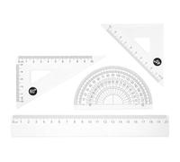Abaodam Règles Géométriques Transparentes Ensemble Multifonctionnel 4 Pièces 20 CM Outils de Dessin pour Étudiants en Cours de Mathématiques et Projets Techniques