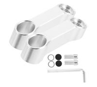 Abaodam Rehausseur D'adaptateur de Rétroviseur de Moto en Alliage D'aluminium Argenté Installation Facile et Protection de Sécurité pour Motos Trous Plats et Inclinés