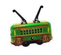 Abaodam Remonter Mini-Tramway en Fer Vintage Mécanique Éducatif pour Garçon et Filles Décoration Rétro Verte Portable et Solide pour Intérieur et Extérieur
