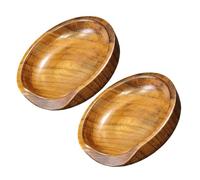 Abaodam Repose-cuillère Bois Rond pour Cuisine Porte-ustensiles Pratique Matériau Naturel Design Compact pour Comptoir et Organisation