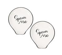 Abaodam Repose-cuillère en Céramique Beige 2pcs Compact Anti-graisse Cuisine Pratique et Élégant Support D’ustensiles pour Protéger Plan de Travail