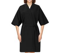 Abaodam Robe de Salon de Coiffure Noire en Matériau Synthétique Pratique et Facile à Enlever pour Client, Tenue Confortable et Élégante pour Salon de Coiffure