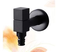 Abaodam Robinet Carré en Cuivre Noir pour Machine à Laver Prise Standard sans Plomb, Style Simple et Élégant, pour Usage Domestique