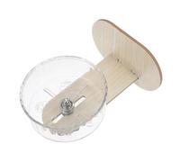 Abaodam Roue d'exercice Silencieuse pour Hamsters 15 Cm Transparente avec Support en Bois Stable, Soucoupe Tournante Antidérapante pour Petits Animaux de Compagnie, Adaptée Cages