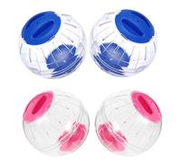 Abaodam Roue d'exercice Transparente pour Hamster 4 Pièces Système Anti-Fugue Ventilation Optimale pour Petits Animaux et Cage Balle d'exercice Silencieuse pour Rongeurs