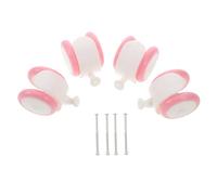 Abaodam Roues de Rechange pour Trotteur Bébé Kit 4 Pièces Plastique et Caoutchouc Rose Accessoires Entretien Remplacement Roues pour Tout-petits Usage Intérieur
