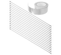 Abaodam Ruban Adhésif Aluminium Autocollant avec Attaches Inox Résistantes Chaleur Étanchéité Isolation Réparation Conduits Hvac Plomberie