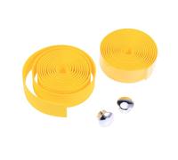 Abaodam Ruban de Guidon Route Antidérapant Jaune avec Bouchons et Bandes Adhésives Confort Résistant à Abrasion Design Fin et Flexible pour Meilleure Prise